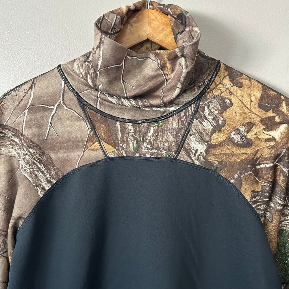 Under Armour Sweatshirt Women XL Black Realtree Camo ColdGear Infrared Mock Neck